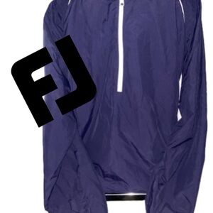 ♥️ FJ Blue Half Zip Windbreaker Jacket Size L